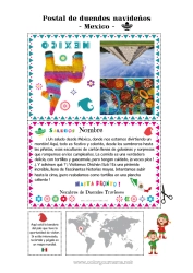 Colorear gratis México Viaje del duende navideño Tarjeta postal Tarjeta postal de varios duendes