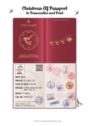Colouring to customise Christmas Elves North Pole Mischievous Elf's Journey Goblin Passport Trickster Goblin Identification Papers