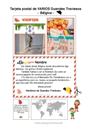 Colorear para personalizar Bélgica Viaje del duende navideño Tarjeta postal Tarjeta postal de varios duendes