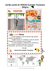 Desenho para personalizar Bélgica Viagem do Elfo de Natal Cartão postal Cartão postal de vários duendes