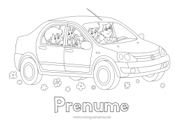 Pagină de colorat gratuită Tată Mama Vehicule Mașină Mașini, furgonete și autorulote