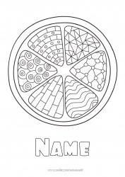 Free drawing Zentangle Pizza