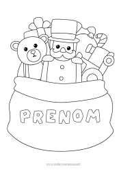 Coloriage à personnaliser Hotte Jeux et jouets Peluche Casse-noisette