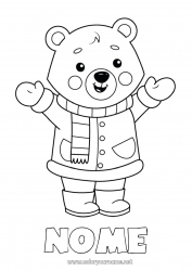 Desenho grátis Urso Fofo Inverno Animal Filhote de urso Animais da floresta