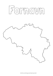 Gratis tegning Geografi Belgia Kart over landene