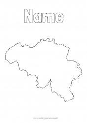 Free drawing Geography Belgium Country map