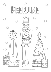 Pagină de colorat personalizată Brad de Crăciun Jocuri și jucării Căpcăunul Ceas