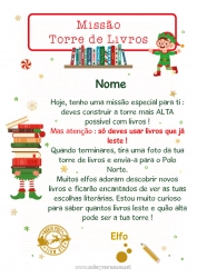 Desenho para personalizar Elfo de Natal Missão do Elfo de Natal Cartas de duendes travessos Livro Leitura