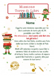 Disegno gratuito Elfo di Natale Missione dell'Elf di Natale Lettere di elfi scherzosi Libro Lettura