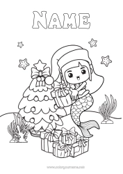 Free colouring Christmas tree Siren