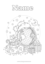 Colouring to customise Gifts Hood Toys Games And Toys Globe Christmas Hat