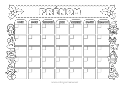 Coloriage gratuit Noël Activités enfants Calendrier de l'avent Calendriers et plannificateurs