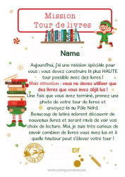 Free colouring Christmas Elf's Mission Letters from Mischievous Elves Book Reading