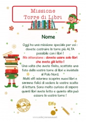 Colorare per personalizzare Missione dell'Elf di Natale Lettere di elfi scherzosi Libro Lettura