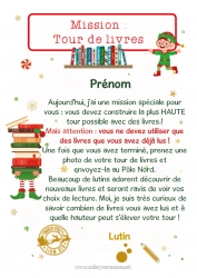 Coloriage gratuit Mission du lutin de Noël Lettres de lutins farceurs Livre Lecture