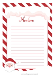Colorear para personalizar Navidad Carta a Papa Noel Actividades para niños Lista de regalos para Papá Noel