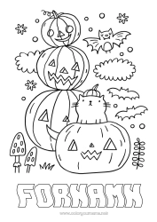 Gratis teckning Pumpa Svart katt Söt Halloween Hundar och katter