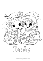 Kolorowanka za darmo Świąteczne skrzaty Kolorowanki dla skrzatów