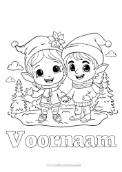 Gratis kleurplaat Kerstelf Elfjes kleurplaten