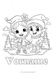 Kostenlose Malvorlage Weihnachtself Elfen Ausmalbilder