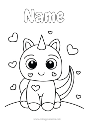 Free colouring Cat Unicorn Animal Easy colouring pages Dogs and cats Dragons, unicorns, and fantastical creatures