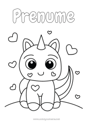Desen liber de colorat Pisică Unicornă Animal Desene de colorat ușoare Câini și pisici Dragoni, unicorni și animale fantastice
