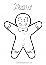 Free drawing Gingerbread Treats Easy coloring pages Biscuits