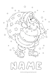 Free colouring Gifts Father Christmas Christmas Hood