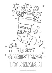 Gratis färgläggning Jul Julstrumpa God Jul!