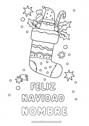 Dibujo libre Navidad Calcetín de Navidad Mensaje “Feliz Navidad”