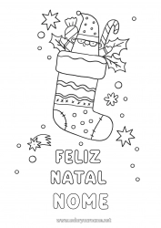 Desenho para personalizar Natal Meia de Natal Mensagem de 