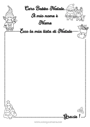 Colorazione gratuita Lettera a Babbo Natale Attività per Bambini Lista dei regali per Babbo Natale
