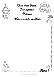 Dessin gratuit Lettre au Père Noël Activités enfants Liste de cadeaux pour le père Noël