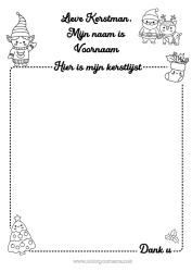 Gratis kleurplaat Brief aan de Kerstman Activiteiten voor Kinderen Cadeaulijst voor de Kerstman