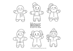 Colouring to customise Gingerbread Treats, Sweets Biscuit