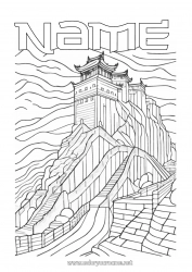 Free drawing China Complex coloring pages Monument