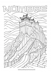 Dibujo libre China Dibujos complejos para colorear Monument