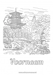 Gratis kleurplaat Japan China Complex Kleurplaten Zentangle Pagode