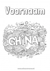 Gratis kleurplaat Geografie China Symbolen