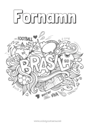 Gratis färgläggning Geografi Symboler Brasilien