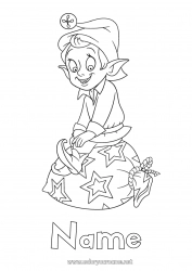 Free coloring Christmas elves Christmas Elves coloring pages