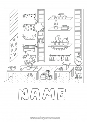 Free coloring Gifts Santa's Workshop