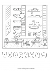 Gratis tekening Cadeaus Werkplaats van de Kerstman