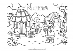 Coloring to customize Christmas elves Elves coloring pages Gnome Forest