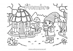 Colorear gratis Elfos de navidad Dibujos de Elfos para colorear Gnomo Bosque