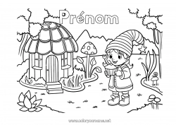 Coloriage à personnaliser Lutins de Noël Coloriages lutins Gnome Forêt