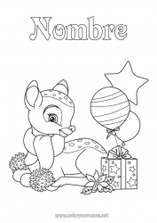 Colorear para personalizar Regalos Globos Fiesta Animales Animales del bosque Ciervo