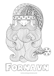 Gratis farvelægning Julemanden Mandala Jul