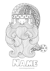Free colouring Father Christmas Mandala Christmas