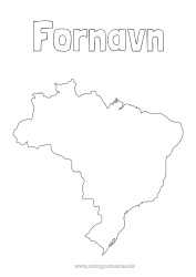 Gratis tegning Geografi Brasilien Kort over lande